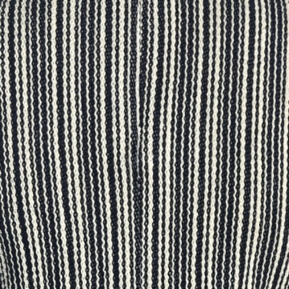 Madewell Shirt Women Small Mock Neck Textured Top White Gray Black Stripe Casual - Picture 6 of 8